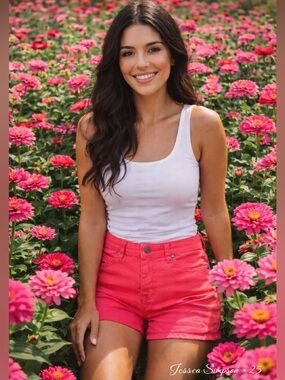 Jessica Simpson Vibrant Deep Pink Jean Shorts Size 25